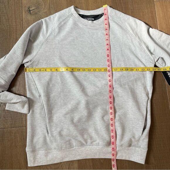 Truwear The Meridian Lifestyle Crewneck Men's Polo Shirt Long Sleeve Grey, Sz L - Picture 7 of 12